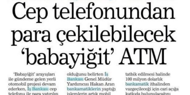 Habertürk-Gazetesi’nde-“Cep-telefonundan-para-çekilebilecek-babayiğit-ATM”